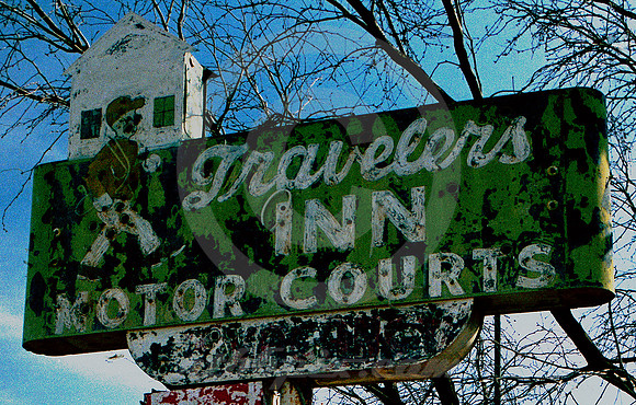 TRAVELERS INN MOTOR COURTS SIGN (West TX)