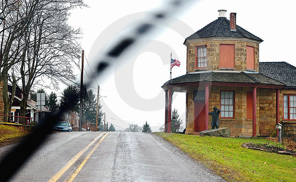 TOLL HOUSE IN RAIN (National Road Addison PA)