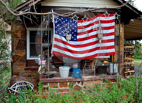 FLAG AND STARS (Rt 66 nr Bristow OK)