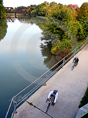 TWO CYCLISTS (Erie Canal Pittsford NY)