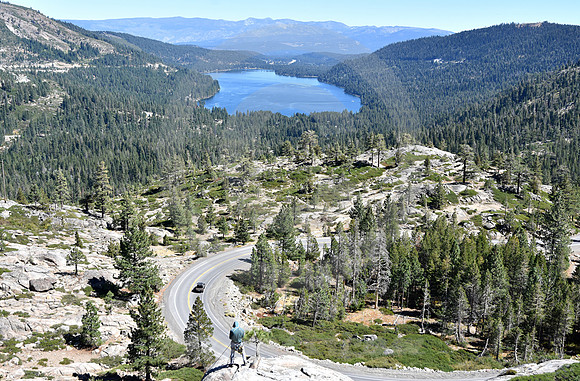 LAKE & CLIMBER (Lincoln Highway Donner Pass CA)