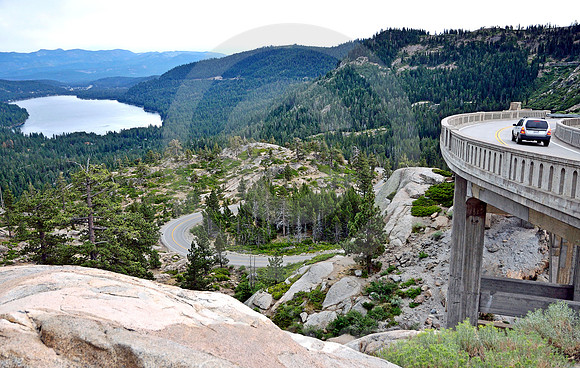 DOWNHILL CURVE (Lincoln Highway Donner Pass CA)