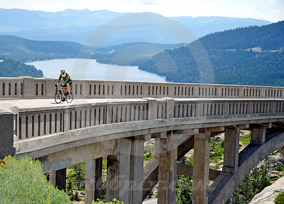 BEARDED BICYCLIST (Lincoln Highway Donner Pass CA)