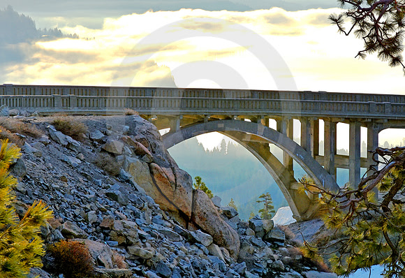 BRIDGE & FOG (Lincoln Highway Donner Pass CA)