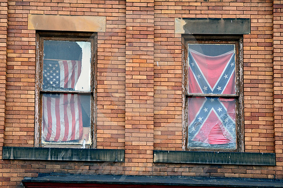 OPPOSING FLAGS (Lincoln Highway Chester WV)