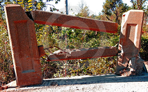 DAMAGED BRIDGE ABUTMENT (Rt 66 nr Galena KS)