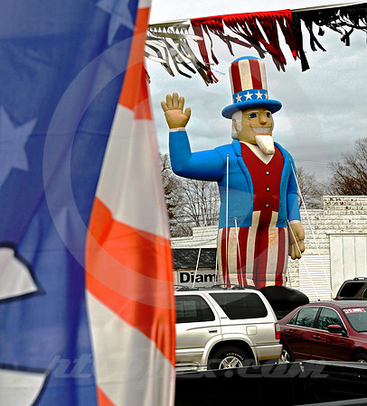 UNCLE SAM, USED CAR SALESMAN (National Road nr Springfield OH)