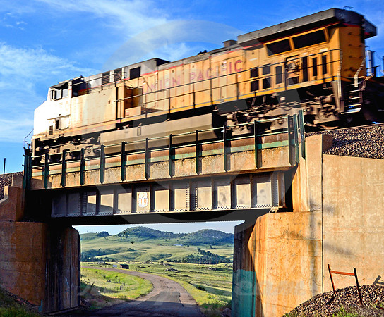 VIEW & MOVING TRAIN #3 (Lincoln Highway nr Granite WY)