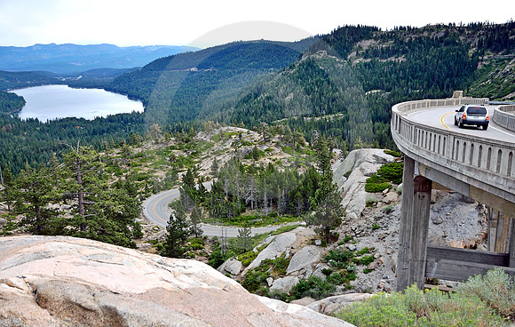 DOWNHILL CURVE (Lincoln Highway Donner Pass CA)