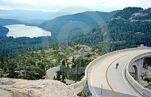 DOWNHILL ON BIKE (Lincoln Highway Donner Pass CA)