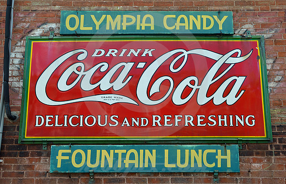 TWO COKE SIGNS (Lincoln Highway Goshen IN)