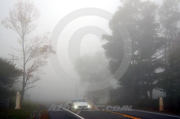 GATEPOSTS IN FOG (National Road nr Frostburg MD)