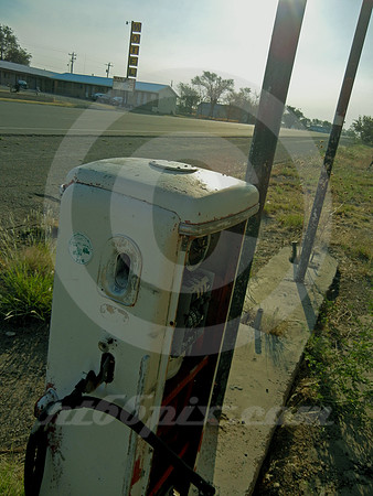 GAS PUMP & EMPTY HIGHWAY (Rt 66 San Jon NM)