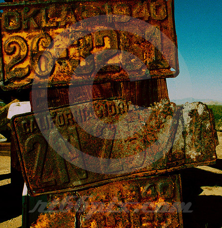LICENSE PLATES FROM 1939 AND 1940 (Rt 66 Goffs CA)