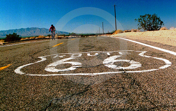 RETIREE ON BIKE (Rt 66 nr Ludlow CA)
