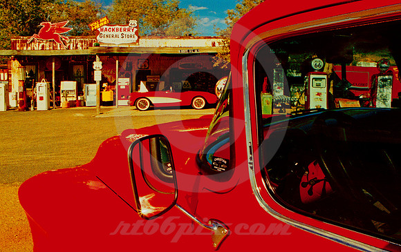RED GMC TRUCK AT HACKBERRY (Rt 66 Hackberry AZ)
