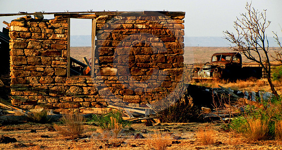 WRECK, RUIN & TREE (Rt 66 nr Endee NM)