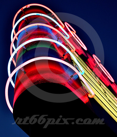 FIVE NEON BANDS & OBLIQUE 66 (Rt 66 Carthage MO)