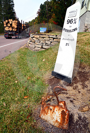 SEVERED MILEPOST (National Road MD-PA)