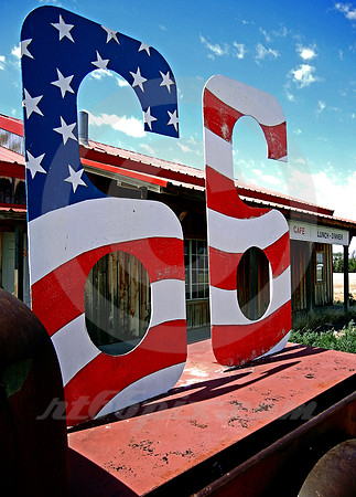 PAINTED 66 SIGN FROM EAST (Rt 66 Adrian TX)