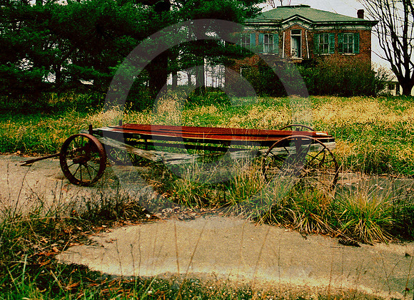 ABANDONED WAGON, COLLAPSING HOUSE (National Road IL)
