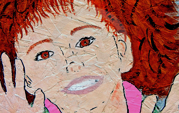 OLDER GIRL, MURAL DETAIL (Rt 66 Depew OK)