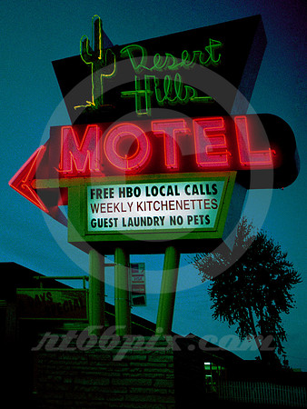 DESERT HILLS MOTEL SIGN & TREE (Rt 66 Tulsa OK)