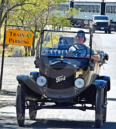 TRAIN PARKING & MODEL T (Virginia City NV)