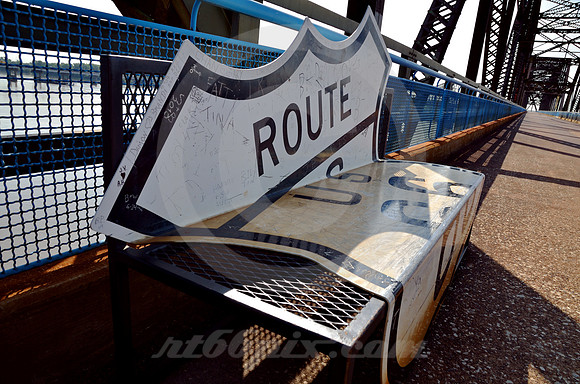 SIGN BENCH (Rt 66 Chain of Rocks Bridge IL/MO)