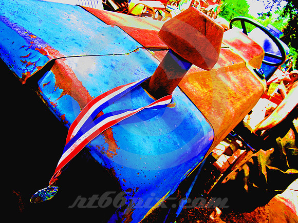 TRACTOR WITH RIBBON AND MEDAL (SOLARIZED) (Lufkin TX)