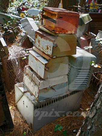 SIX STACKED METAL BOXES (Lufkin TX)
