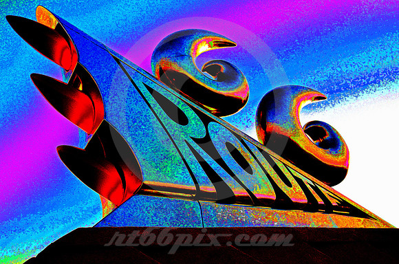 ROADSIDE ATTRACTION AT SUNSET (SOLARIZED) (Rt 66 Tucumcari NM)