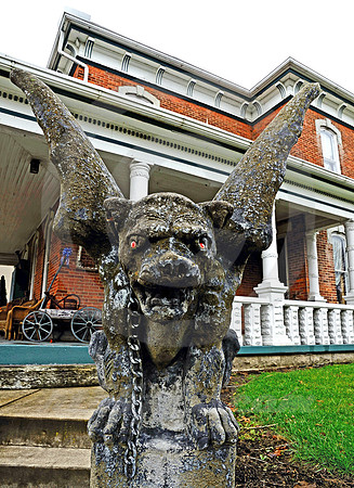 GARGOYLE ON POST (National Road Lewisburg OH)