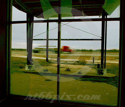TRUCK THRU BROKEN GLASS (West TX)
