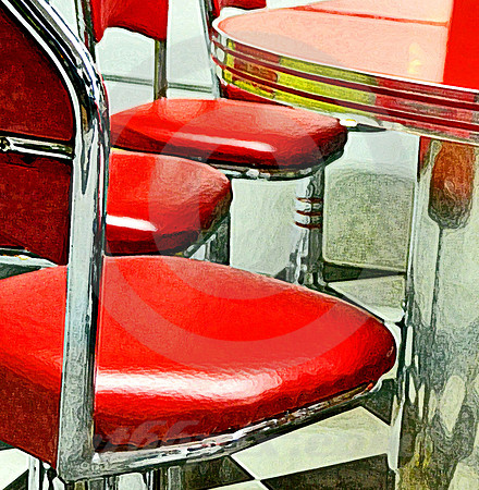 RED STOOLS #2 (Lincoln Highway Ft Wayne IN)