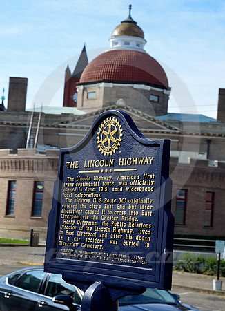MARKER & LIBRARY (Lincoln Highway East Liverpool OH)