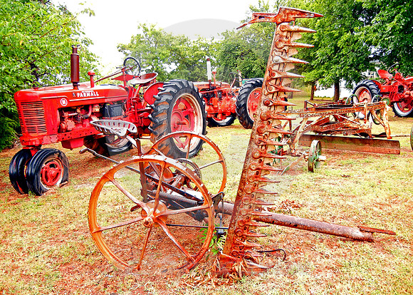 FARM EQUIPMENT IN RAIN (Rt 66 Depew OK)