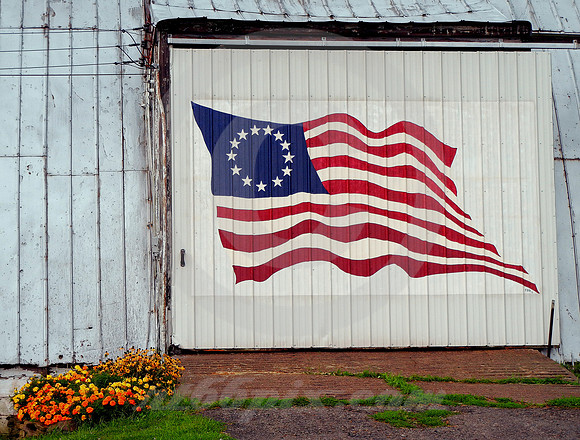 FLAG ON BARN DOOR (National Road PA)