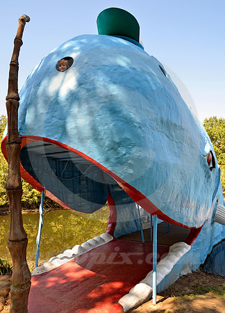 BLUE WHALE #4, FRONT WITH GIRL (Rt 66 Catoosa OK)