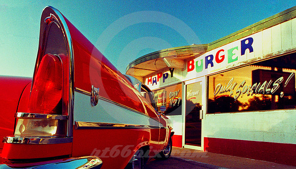FIN ('58 CHRYSLER) AT HAPPY BURGER (Rt 66 Sapulpa OK)