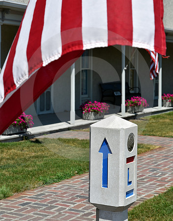 FLAGS AND POST (Lincoln Highway Cozad NE)