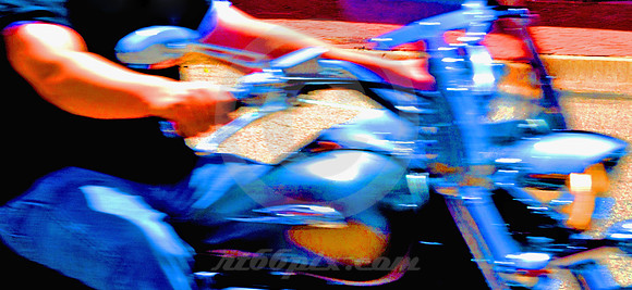 MOTORCYCLE CRUISE #12 (COLORIZED) (Rt 66 Chandler OK)