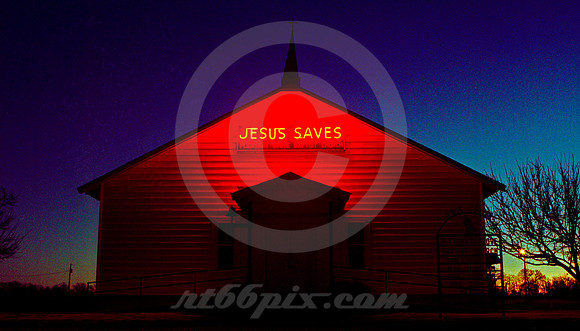 JESUS SAVES, RED NEON (nr Abilene TX)