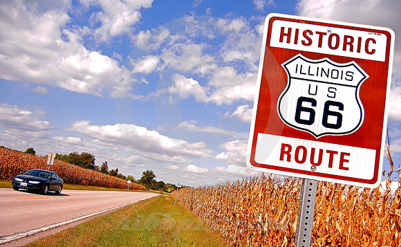 HISTORIC ROUTE IN CORN (Rt 66 nr Mt. Olive IL)