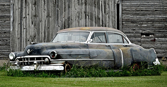 FRESHLY-MOWED CADILLAC (Lincoln Highway nr Rochelle IL)