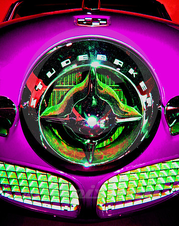 STUDEBAKER ('50) FRONT DETAIL, VARIANT (SOLARIZED) (Rt 66 Afton OK)