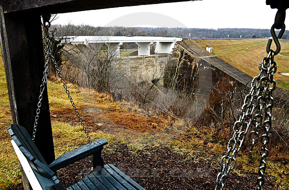 BRIDGE OVER DAM (National Road nr Phoneton OH)