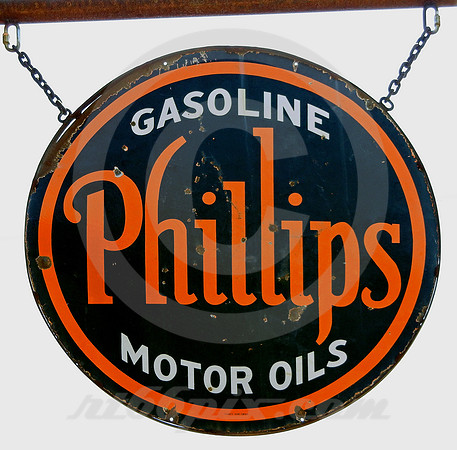 PHILLIPS GASOLINE SIGN, EARLY (Rt 66 Erick OK)