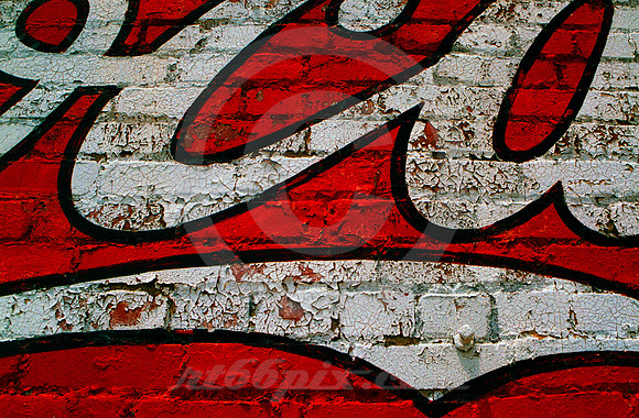 COCA COLA PAINTED SIGN DETAIL (Rt 66 Sapulpa OK)
