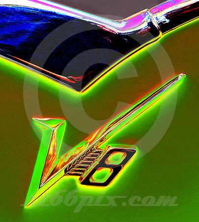 V8 ('55 DODGE) (SOLARIZED) (Rt 66 Springfield IL)